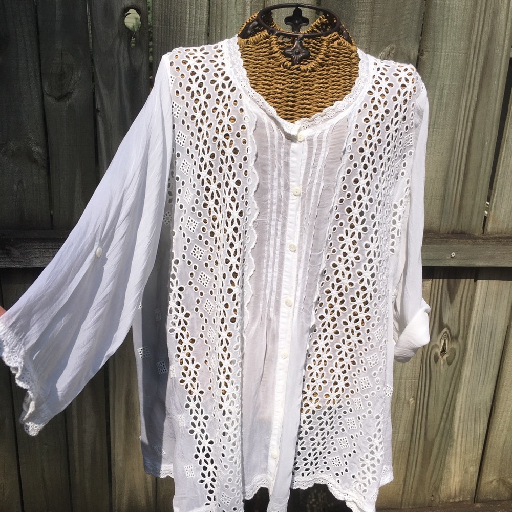 Johnny Was VGUC Top blouse button up medium